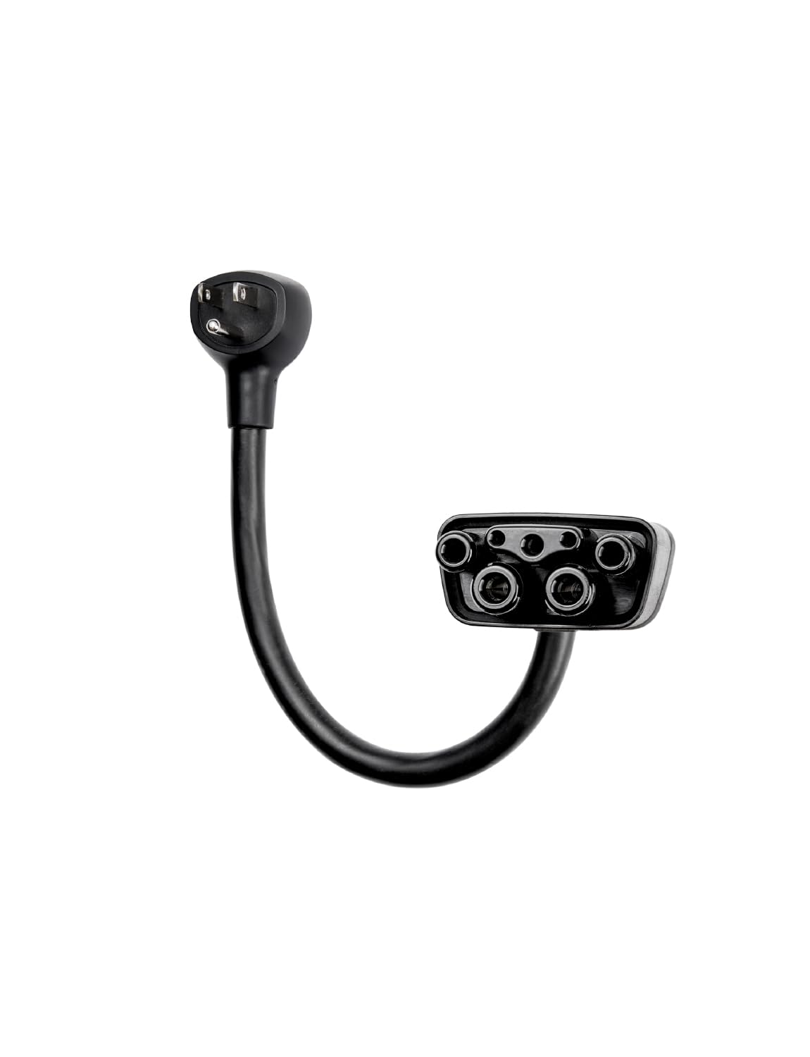 LENZ NEMA5-15 adapter plugged into a 120V outlet for home charging convenience.