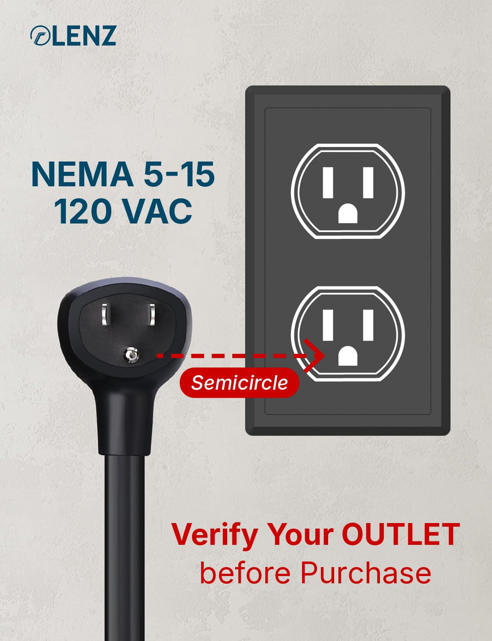 LENZ NEMA5-15 adapter showing Tesla Gen 2/3 compatibility in use.