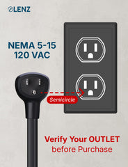 LENZ NEMA5-15 adapter showing Tesla Gen 2/3 compatibility in use.