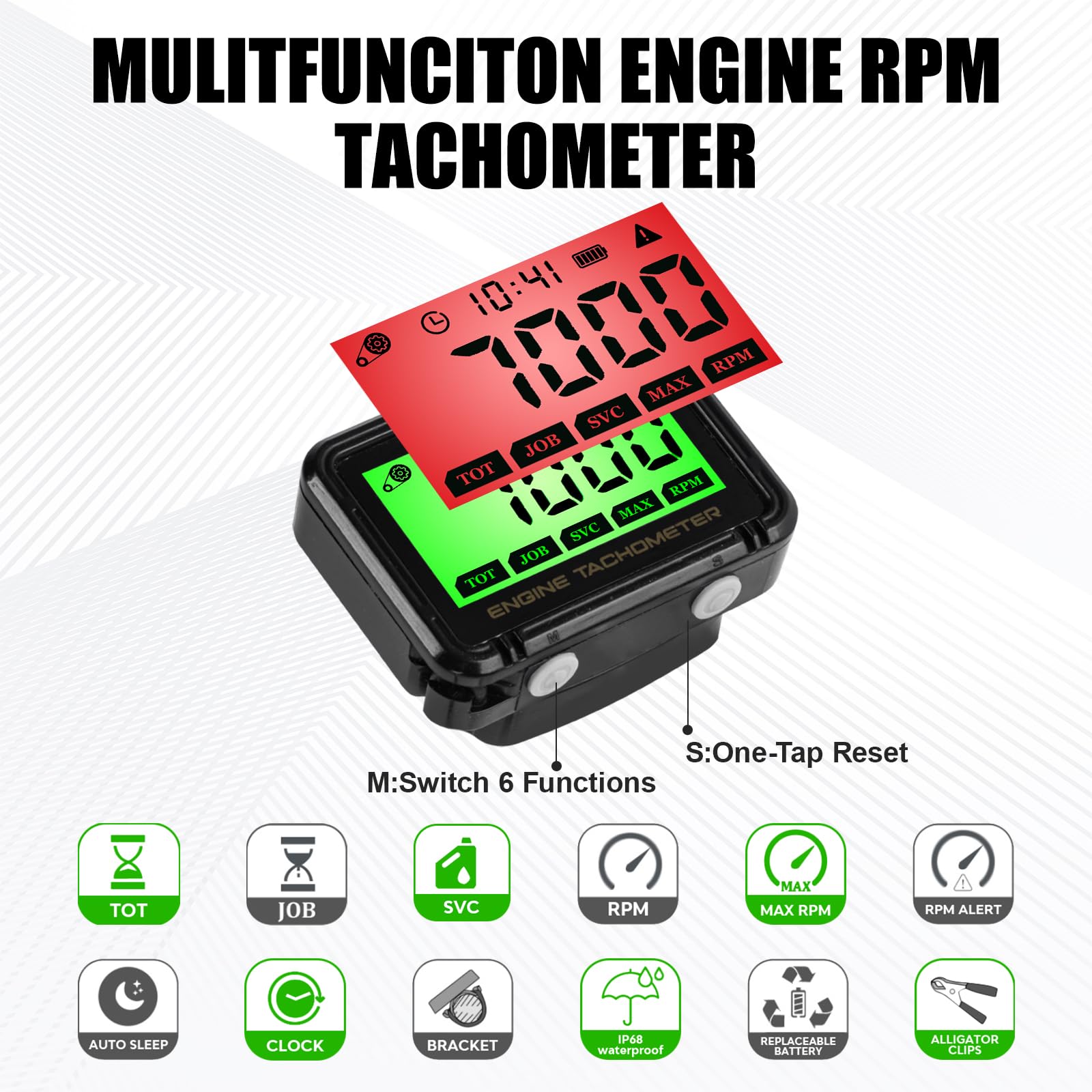 LEOMAUNYX tachometer clip with induction wire enables on-site measurements