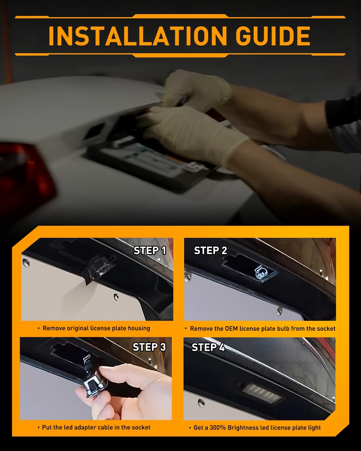 LESAUCE Jeep Compass license plate light improves nighttime visibility and safety.