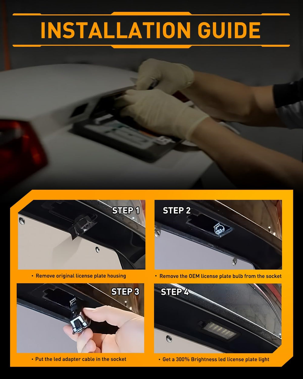 LESAUCE Jeep Compass license plate light improves nighttime visibility and safety.