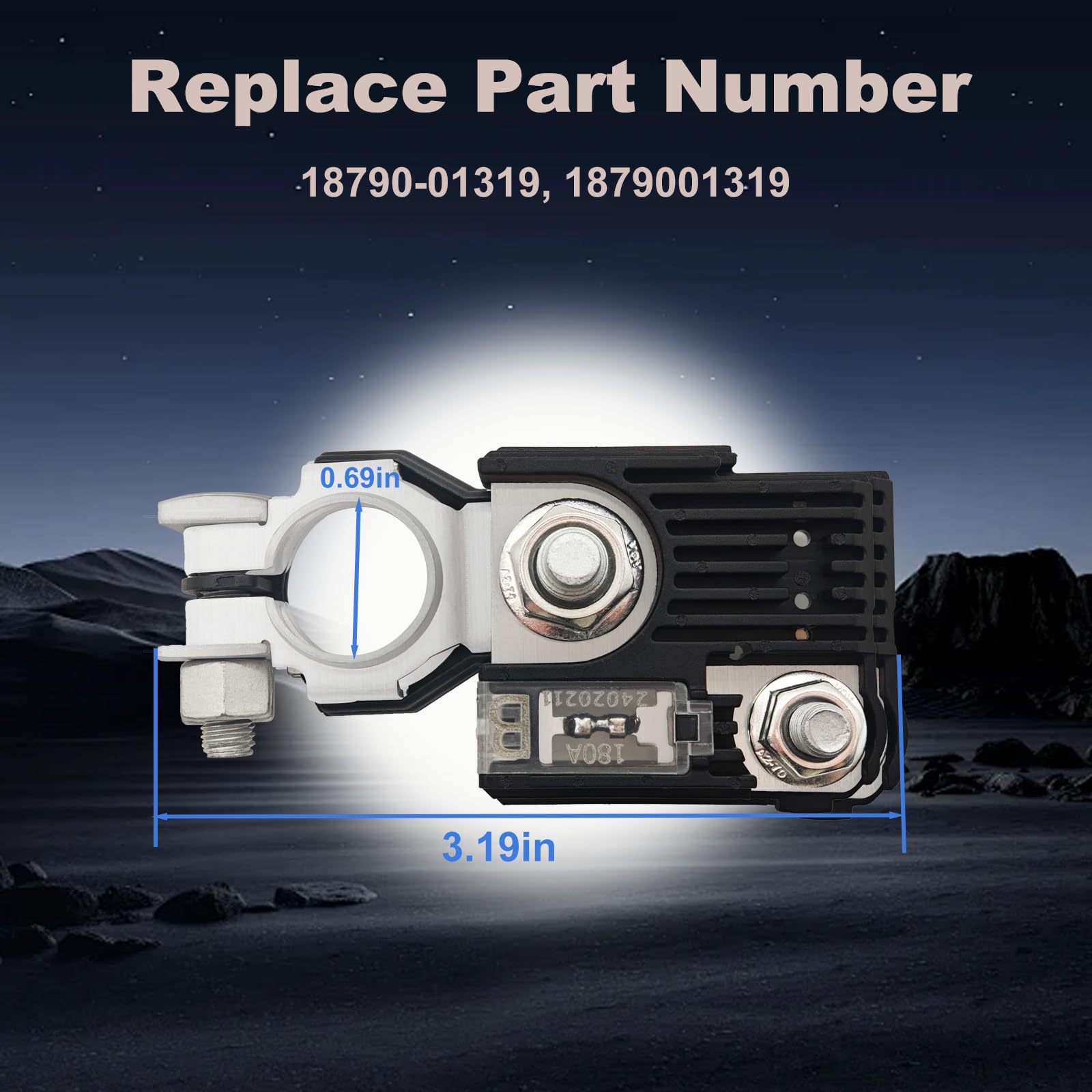 LESHIAUTO 180A fuse with brass terminal and Dacromet coating for low resistance.