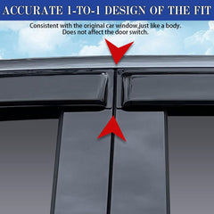 Letingfar rain guards for Honda Accord rear-right window deflects rain and wind