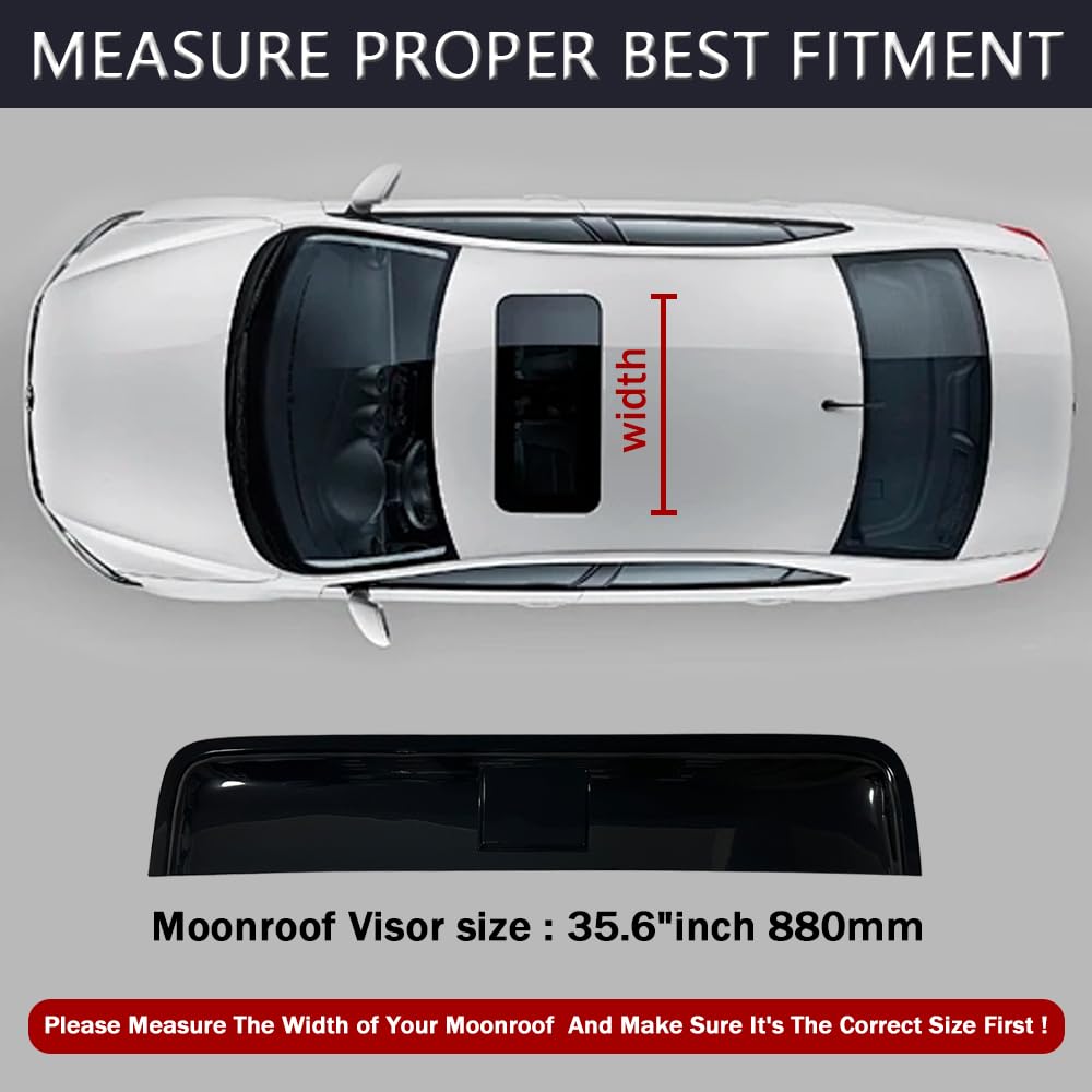 Letingfar sunroof rain guard outside mount protects interior during light openings.