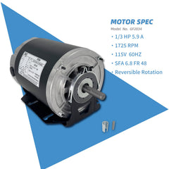 LEUNGOO GF2034 blower motor side view ideal for upgrade compatibility checks.