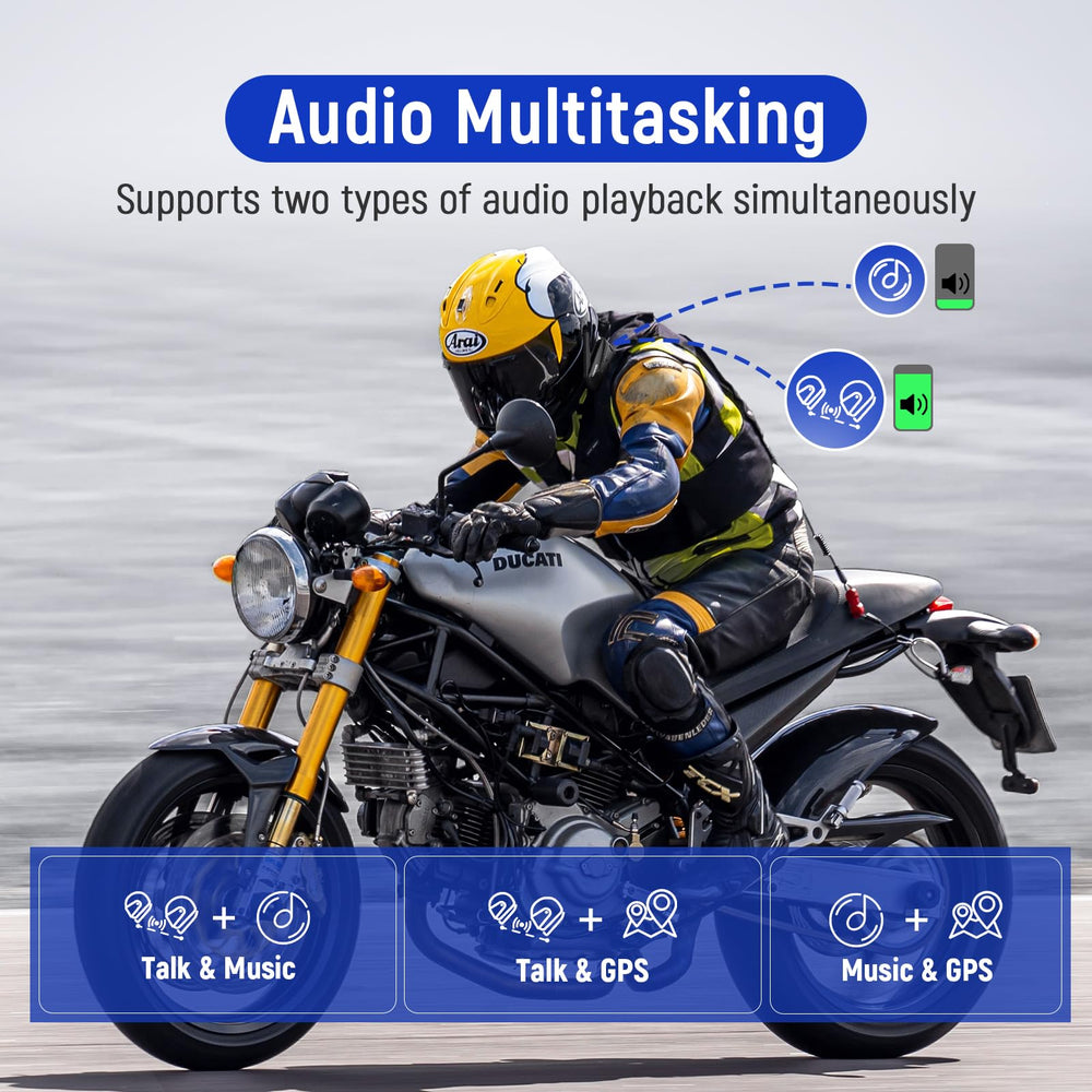 LEXIN MeshCom audio multitasking with music and GPS guidance