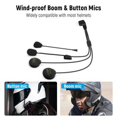 LEXIN Pulse button mic offers flexible helmet communication.