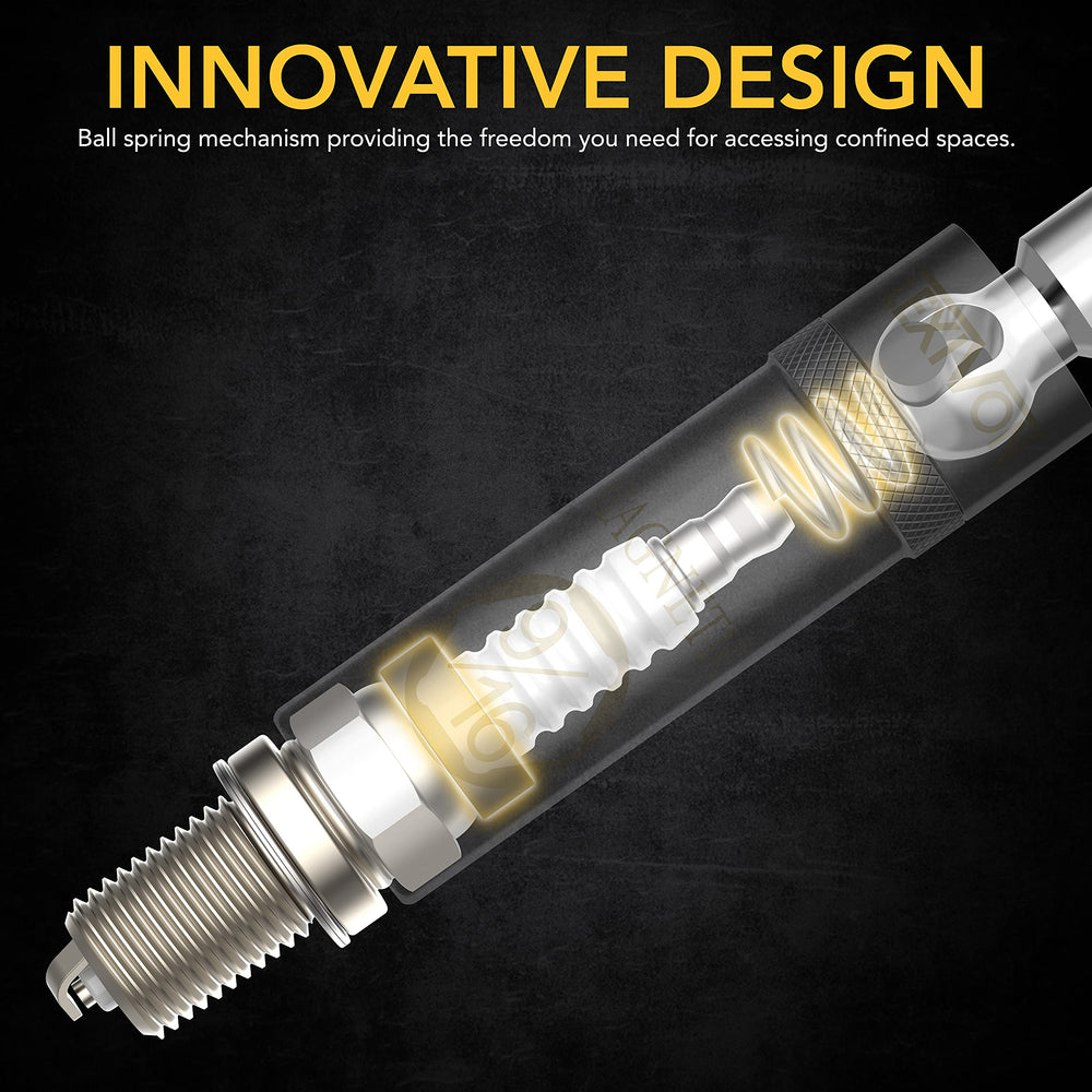 LEXIVON spark plug swivel socket knurled shaft provides a firm non-slip grip.