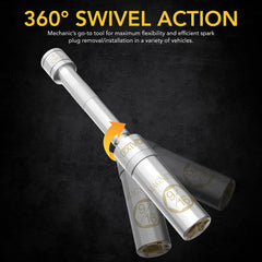 LEXIVON spark plug swivel socket magnetic core securely holds plugs during installation.