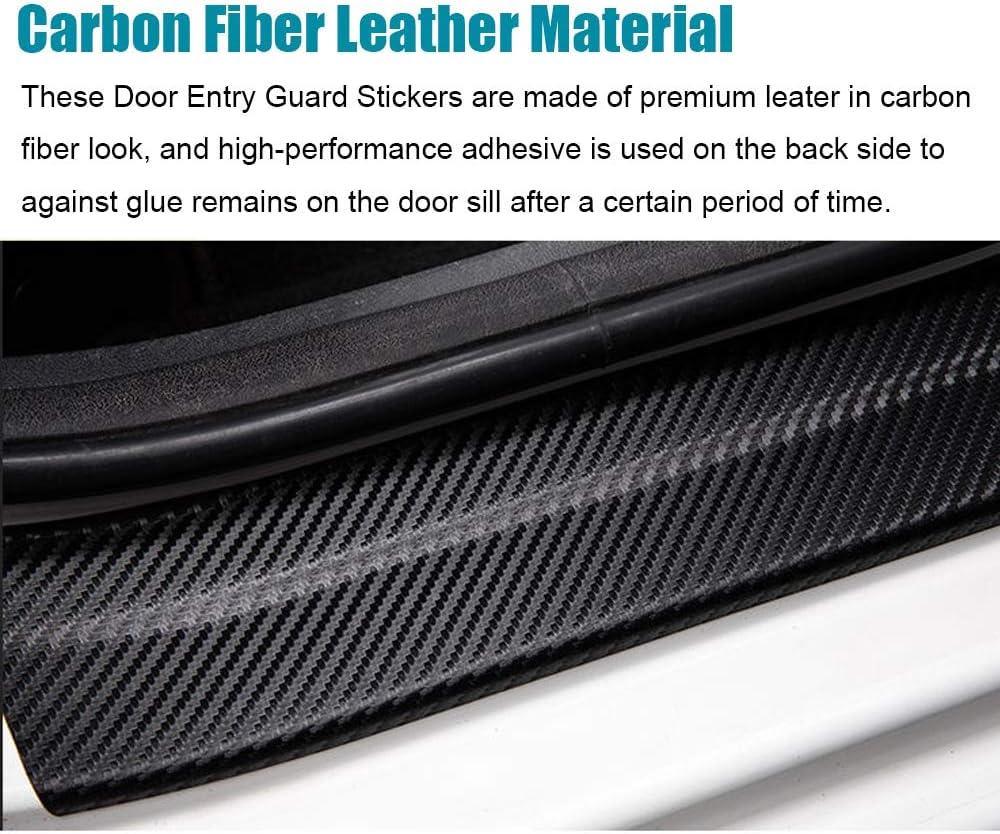 LEXLEY carbon fiber door sill guard front right, silver, anti slip on wet days