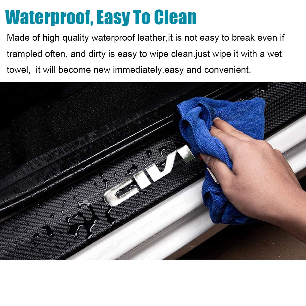 LEXLEY carbon fiber door sill guard rear right, silver, durable upgrade