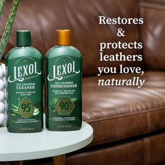 Lexol Advanced Naturals Leather Conditioner bottle restoring softness and color depth