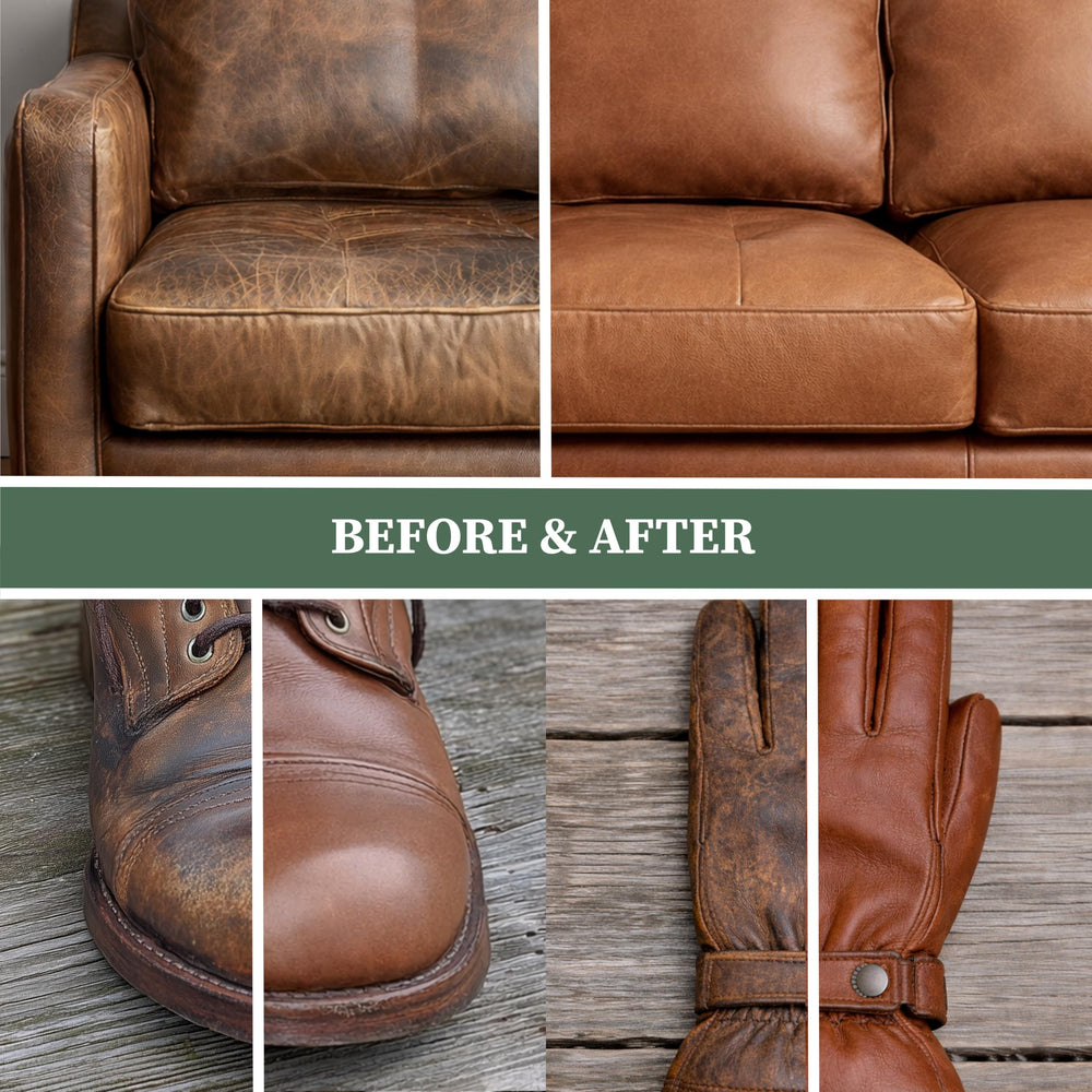 Natural bristle brush for uniform cleaning and conditioning on leather surfaces
