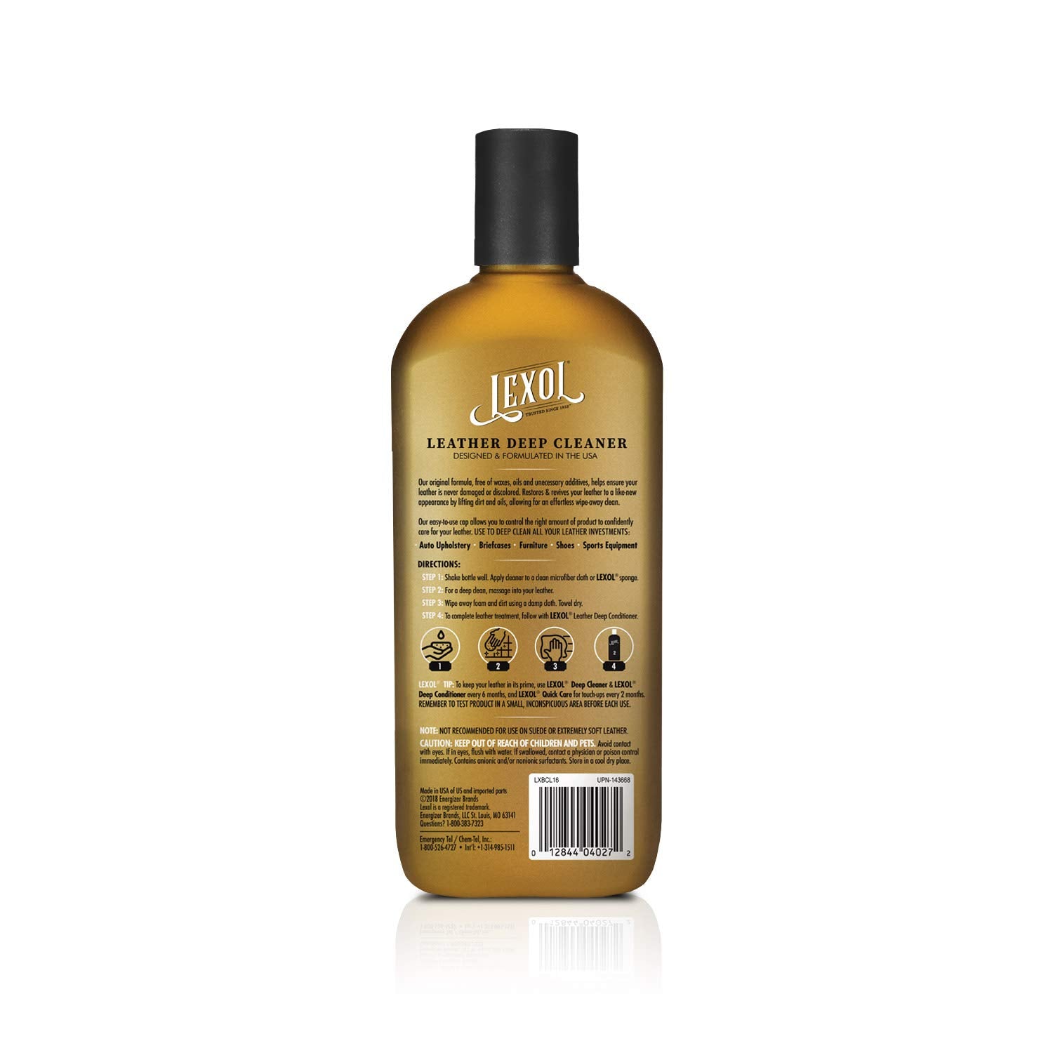 Lexol All Leather Cleaner applying with sponge for gentle dirt lifting