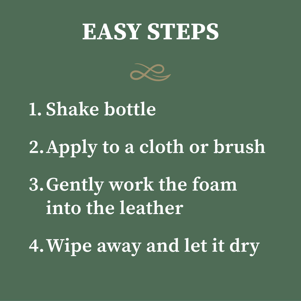 Lexol All Leather Cleaner bottle label highlighting silicone-free formula