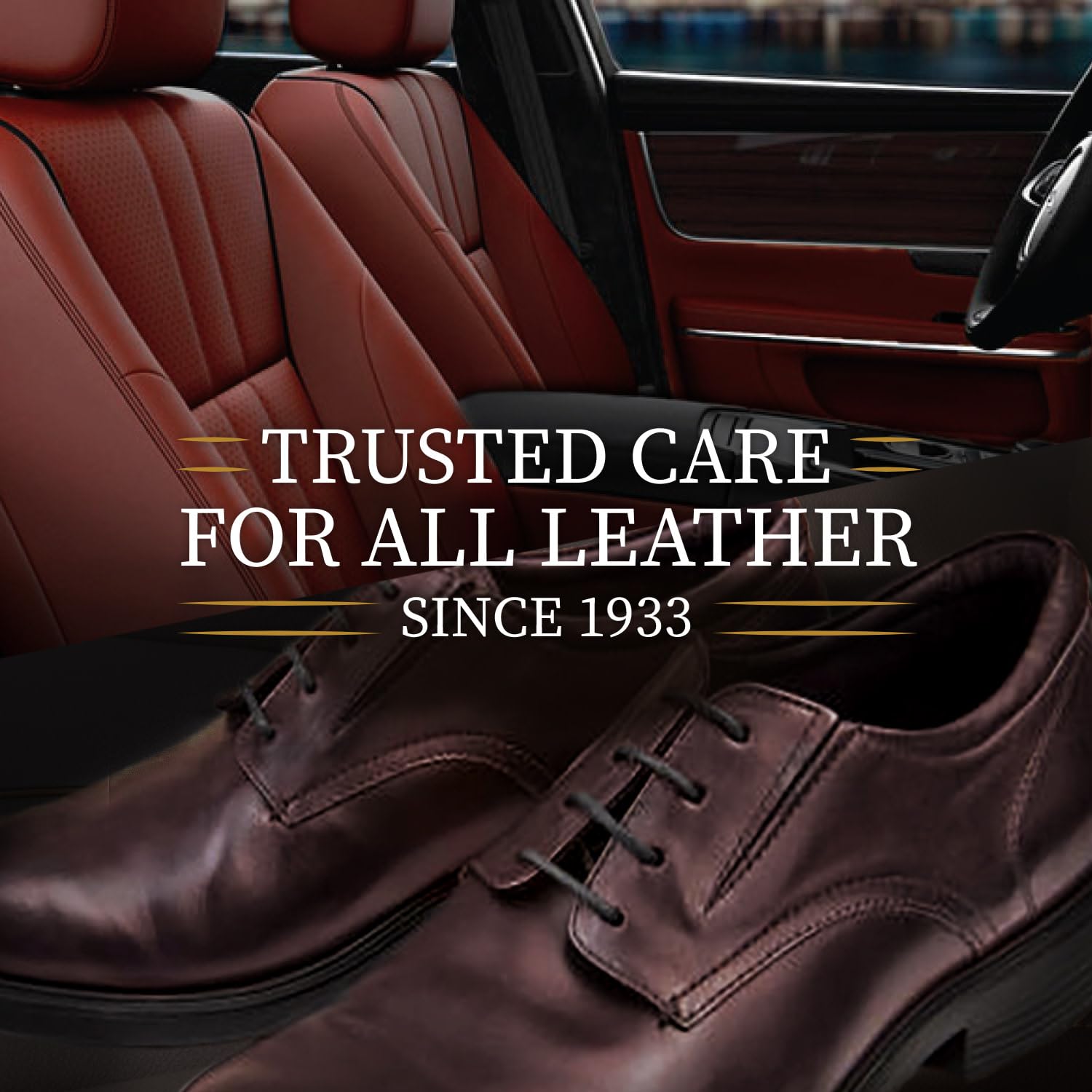 Oil droplets bond to leather fibers with Lexol Deep Leather Conditioner