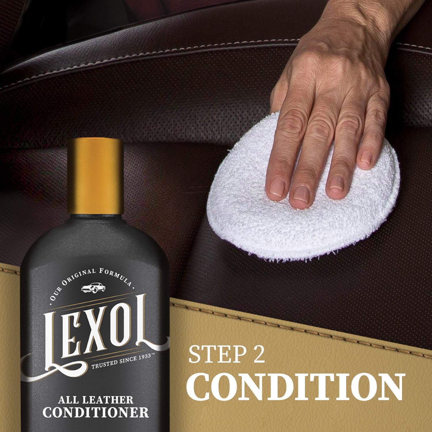 Lexol Premium Applicator Sponges included for precise cleaning and application.