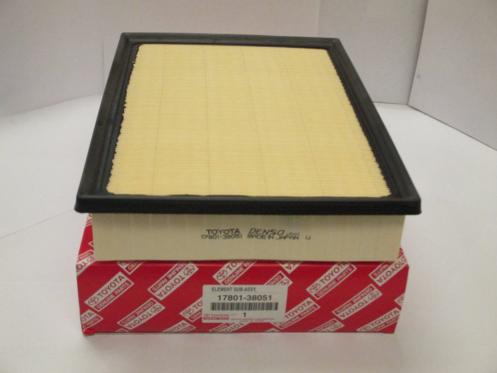 LEXUS 17801-38051 air filter, back view, protects intake from dust and debris.