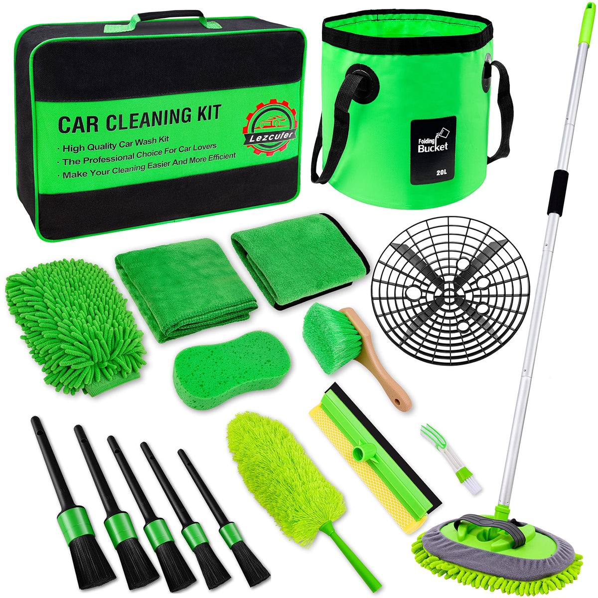 Lezcufer 17Pcs car wash kit full set for organized detailing