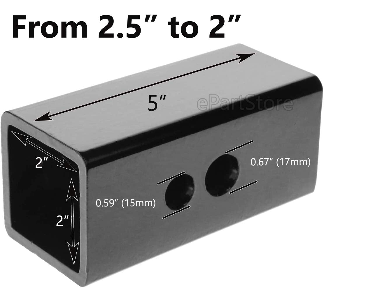 LFPartS adapter installed inside a 2.5-inch receiver demonstrating compatibility