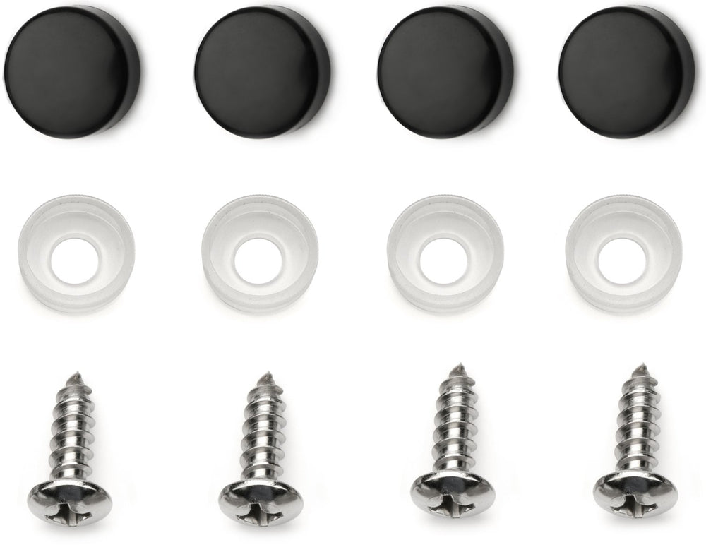 LFPartS license plate black matte front view highlights 1.4 mm steel thickness for longevity.