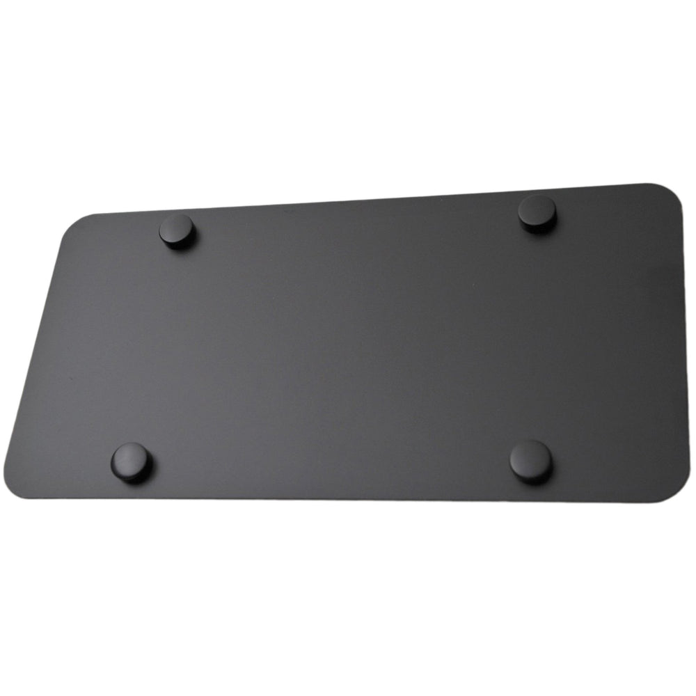 LFPartS backing reinforce license plate side view shows durable stainless steel for all weather use.