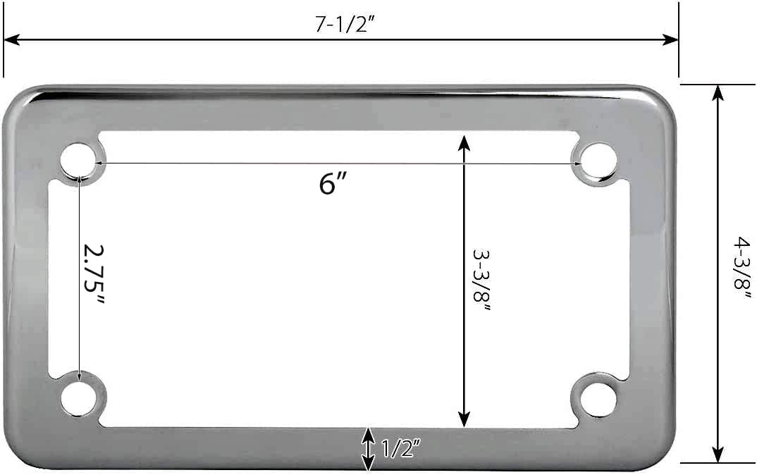 LFPartS universal-fit design fits most 7x4 inch plates on many motorcycles.