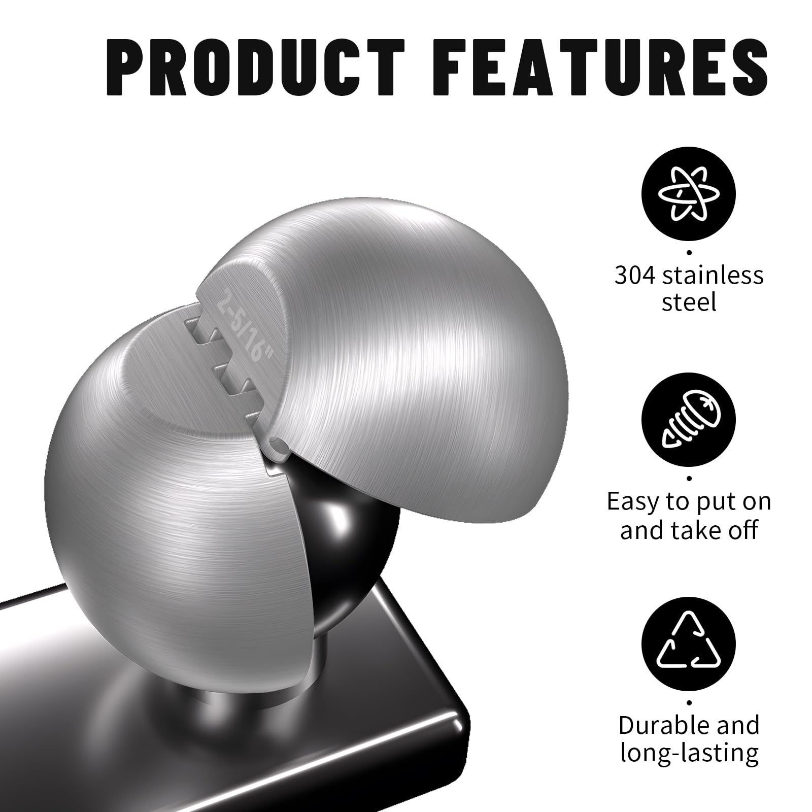 LGRAHED easy-slip-on installation on a 2in tow ball for quick use.