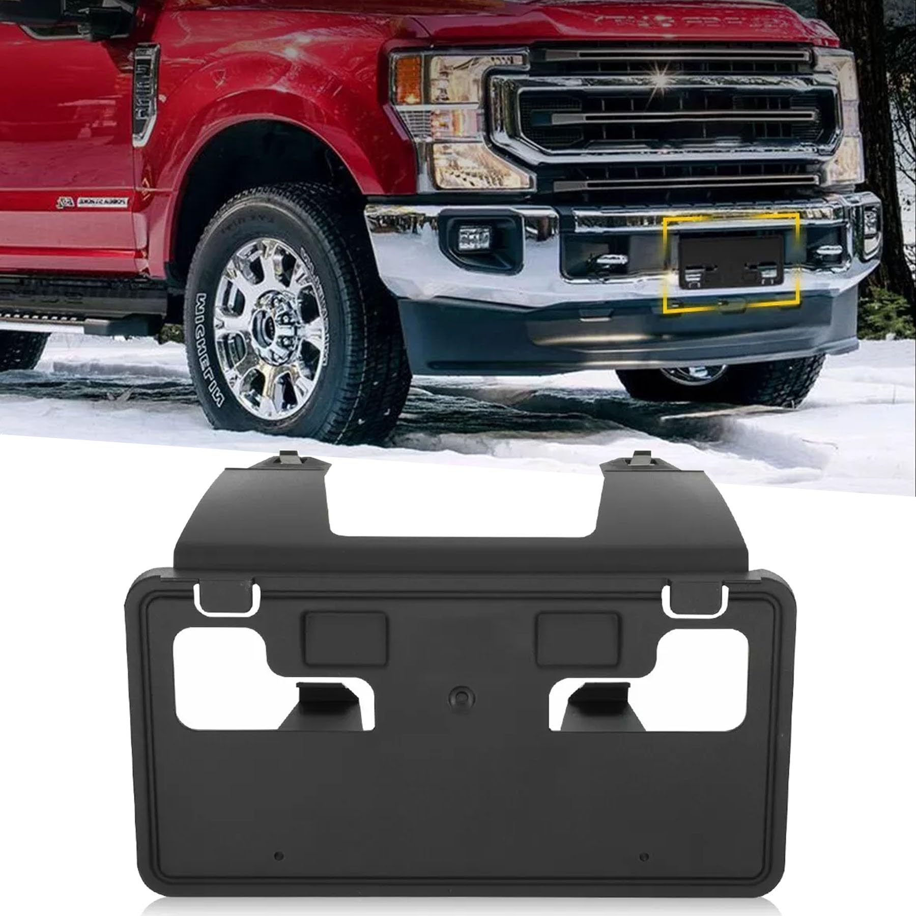 LHCDQSKCW front license frame for Ford trucks secure mounting and a clean front look.