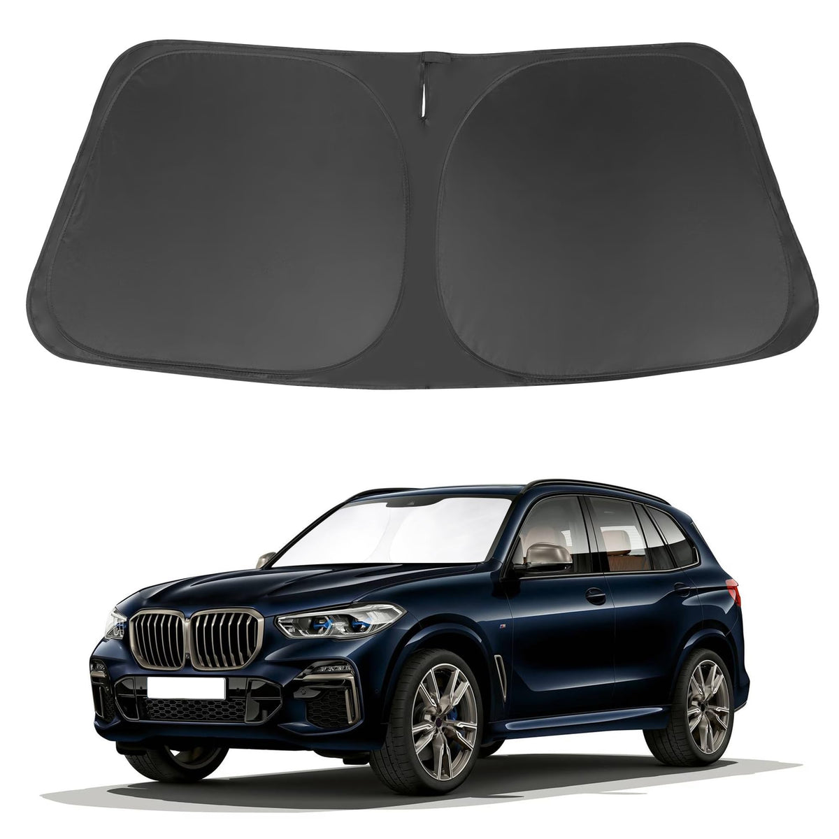 LHFLIVE windshield shade for BMW X5 front window blocks sun and heat for a cooler cabin.