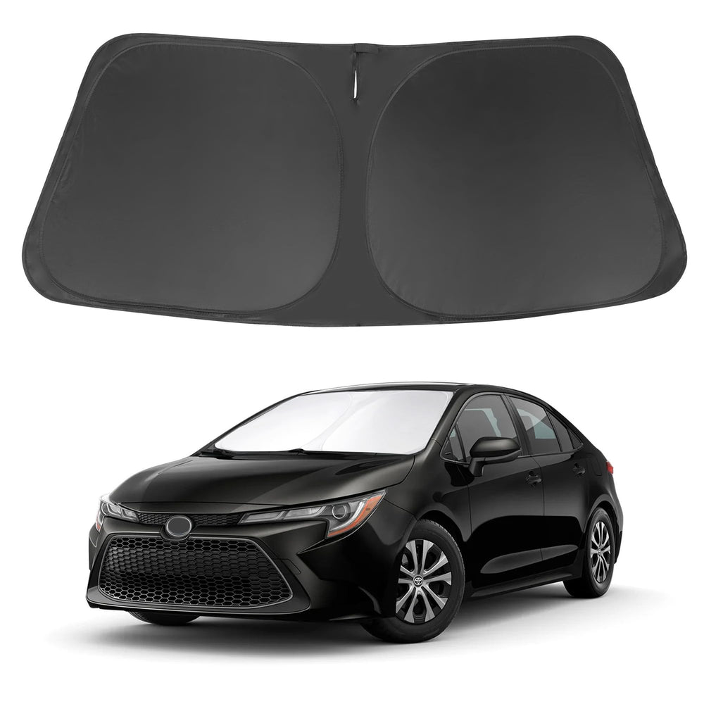 LHFLIVE windshield shade fits Toyota Corolla front window, reducing heat and UV exposure.
