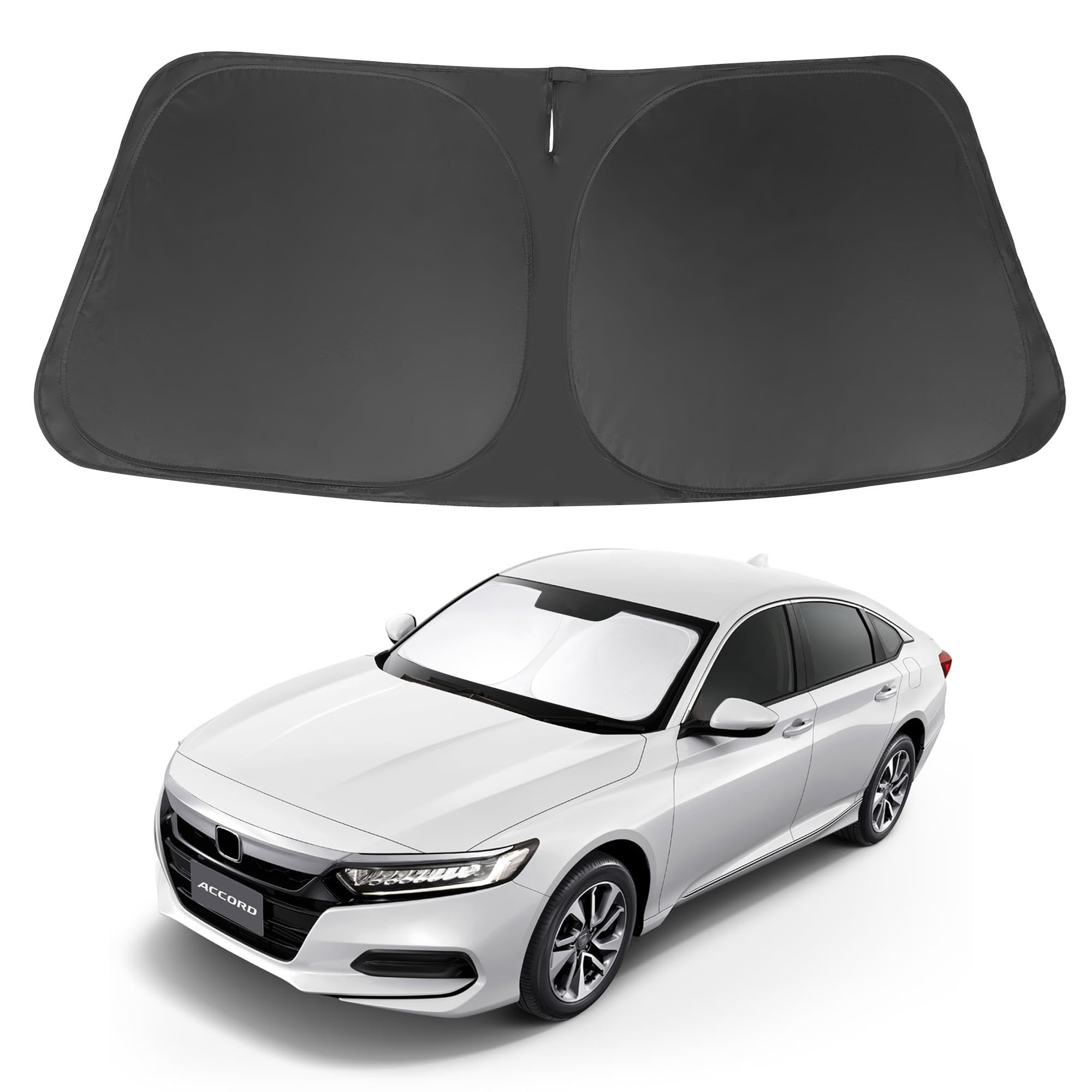 LHFLIVE windshield shade front window blocks heat and UV rays for Honda Accord.