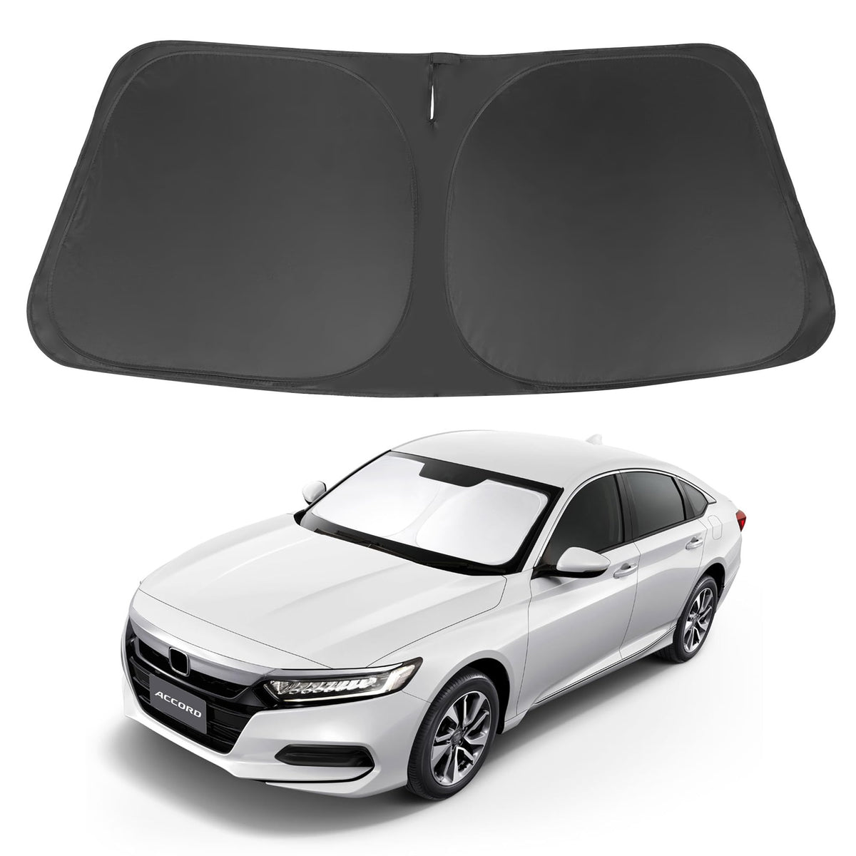 LHFLIVE windshield shade front window blocks heat and UV rays for Honda Accord.
