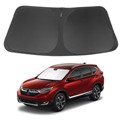 LHFLIVE windshield shade on Honda CR-V front window offering UV protection and interior cooling.