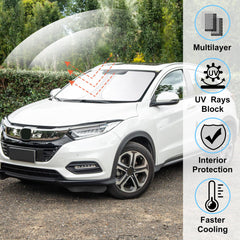 LHFLIVE HR-V windshield shade fabric with UV-reflective material protects interior.