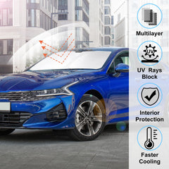 LHFLIVE windshield shade on Hyundai Sonata; snug fit and UV block