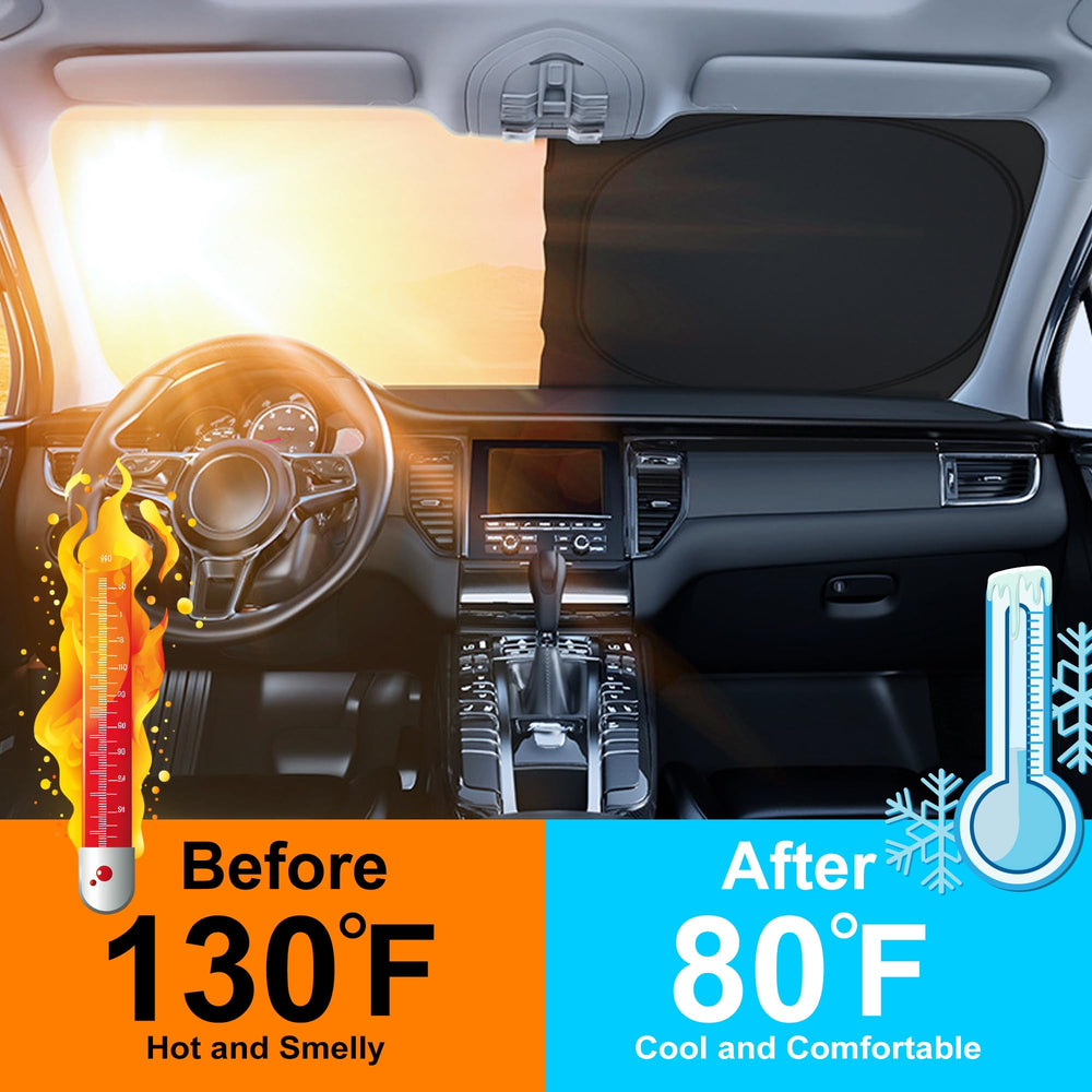 LHFLIVE windshield shade installed on Explorer protects dash and seats