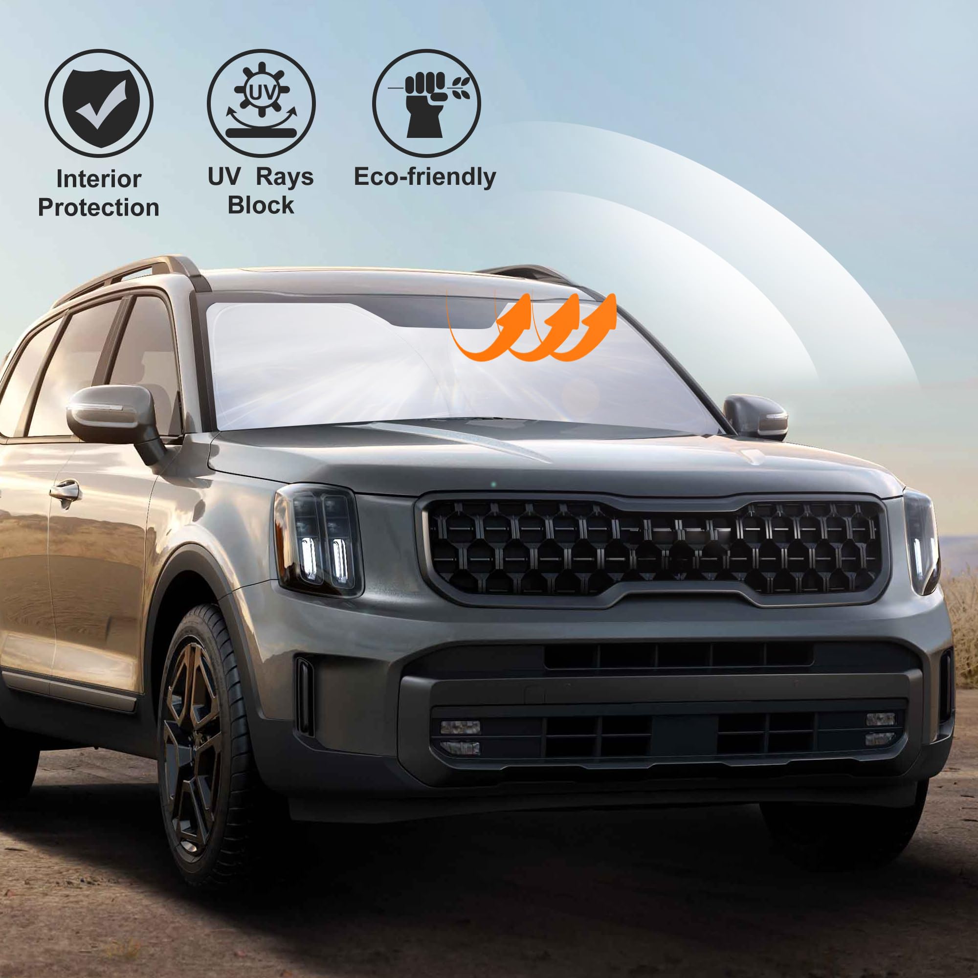 LHFLIVE Windshield Shade protects Telluride interior and leather from sun damage