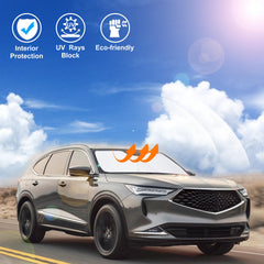 LHFLIVE windshield sun shade MDX is foldable for compact storage when not in use.