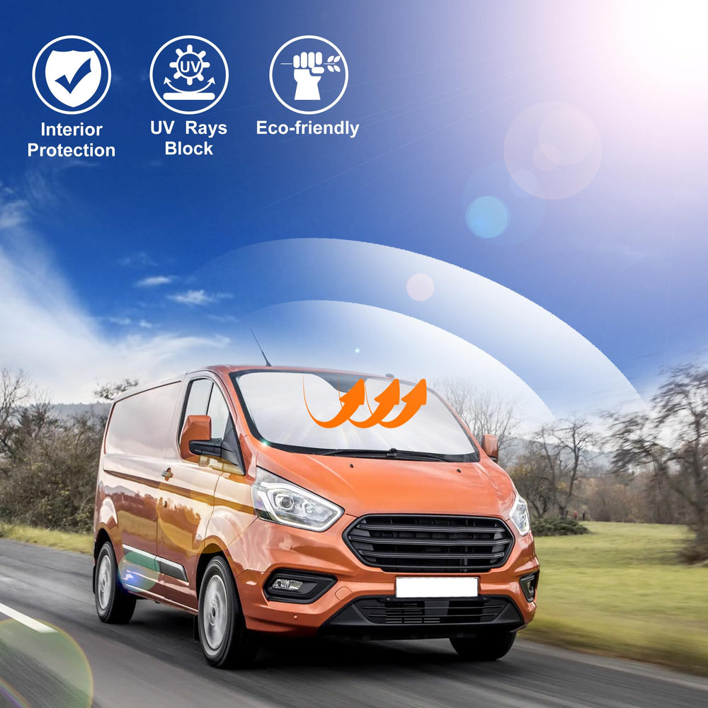 LHFLIVE Ford Transit sun shade protecting dashboard and seats from heat