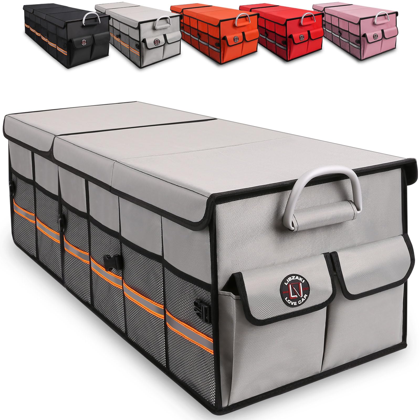 LI LIBZAKI big car trunk organizer showing spacious layout for groceries and gear