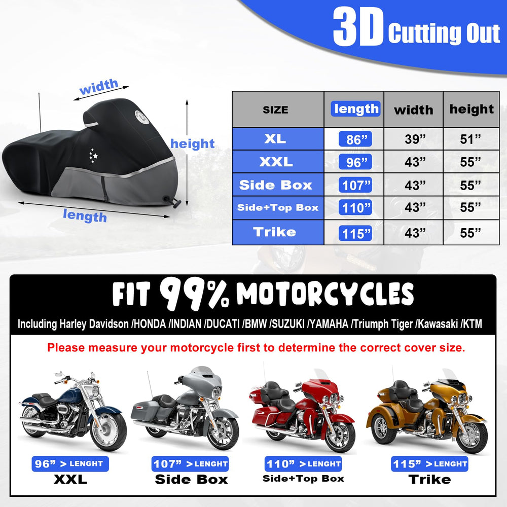 LI LIBZAKI motorcycle cover antenna holes blue accommodate rear antenna without removal