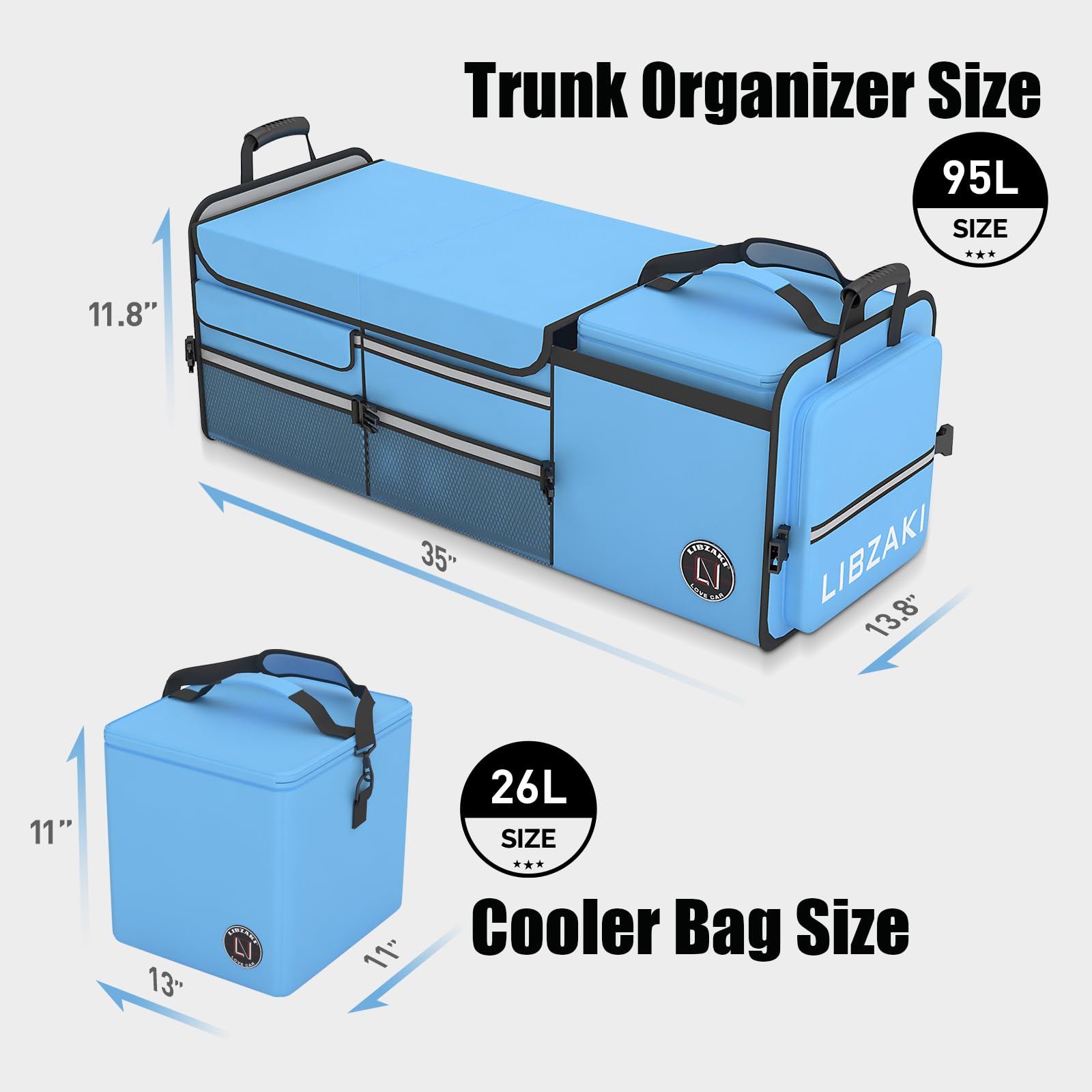 LI LIBZAKI Multiple pockets for groceries, tools, and cables neatly organized.