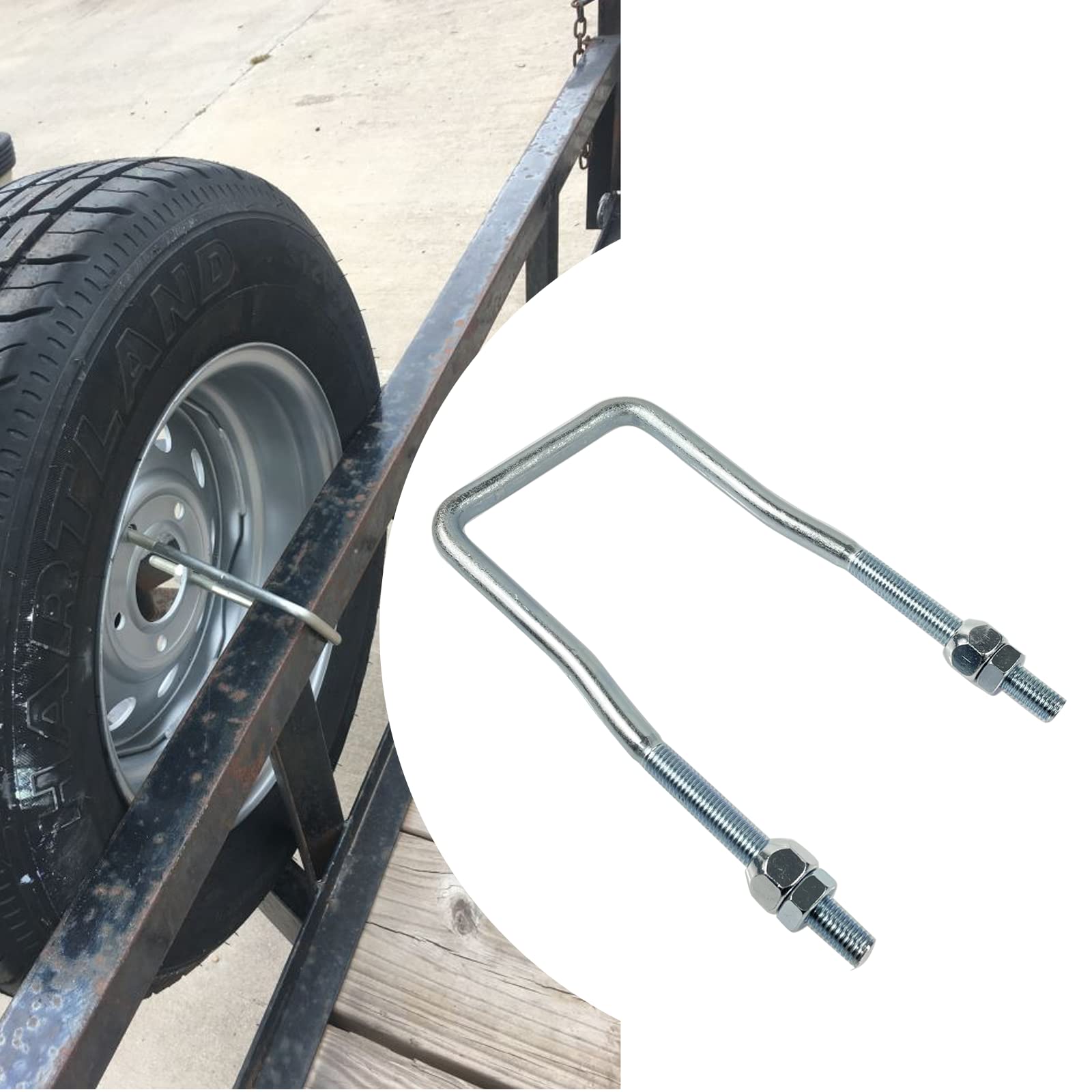 Liamoy U-bolt bracket supports 4- or 5-lug wheels securely.