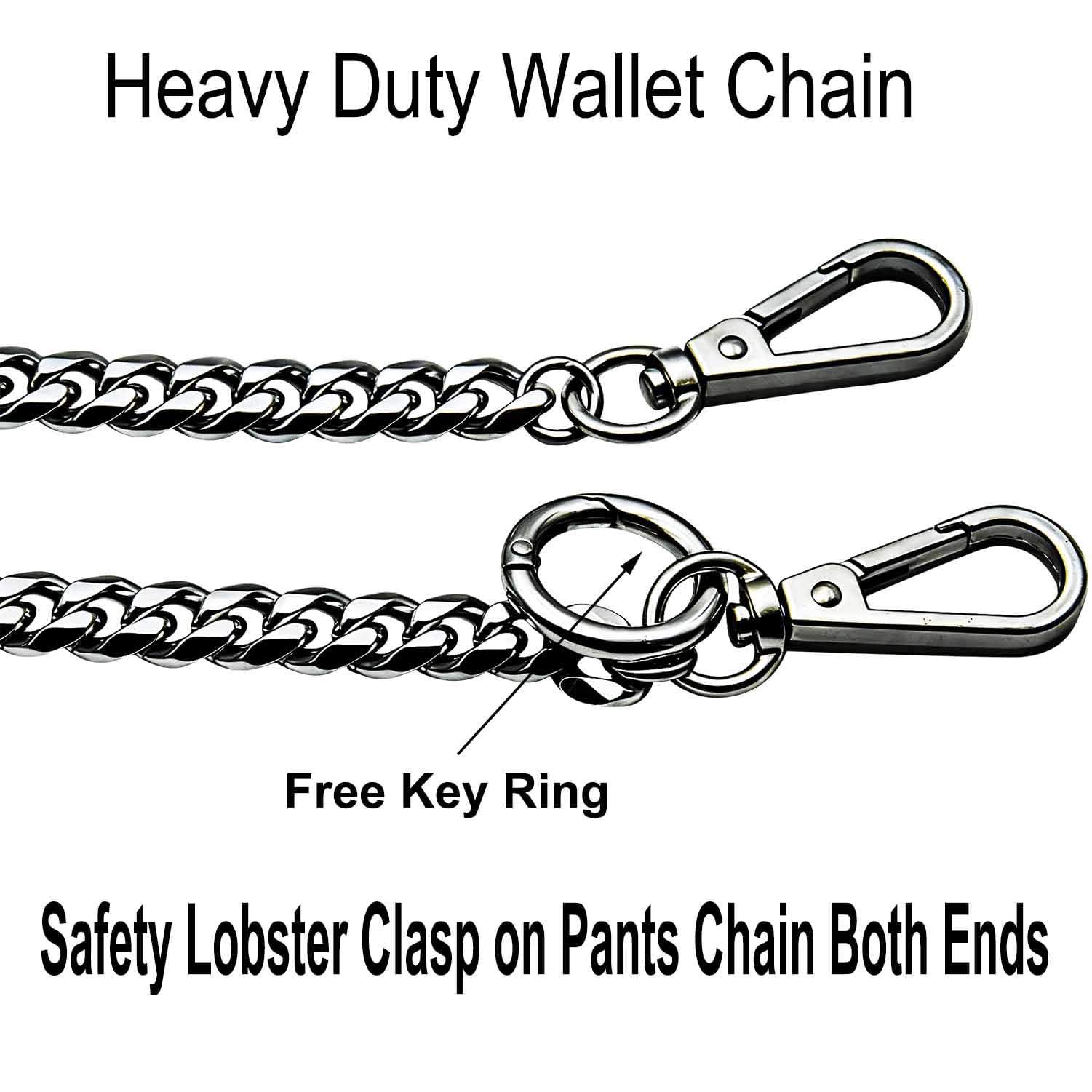 Liangery wallet chain long 23.62 inches shown alongside jeans for versatile daily wear.