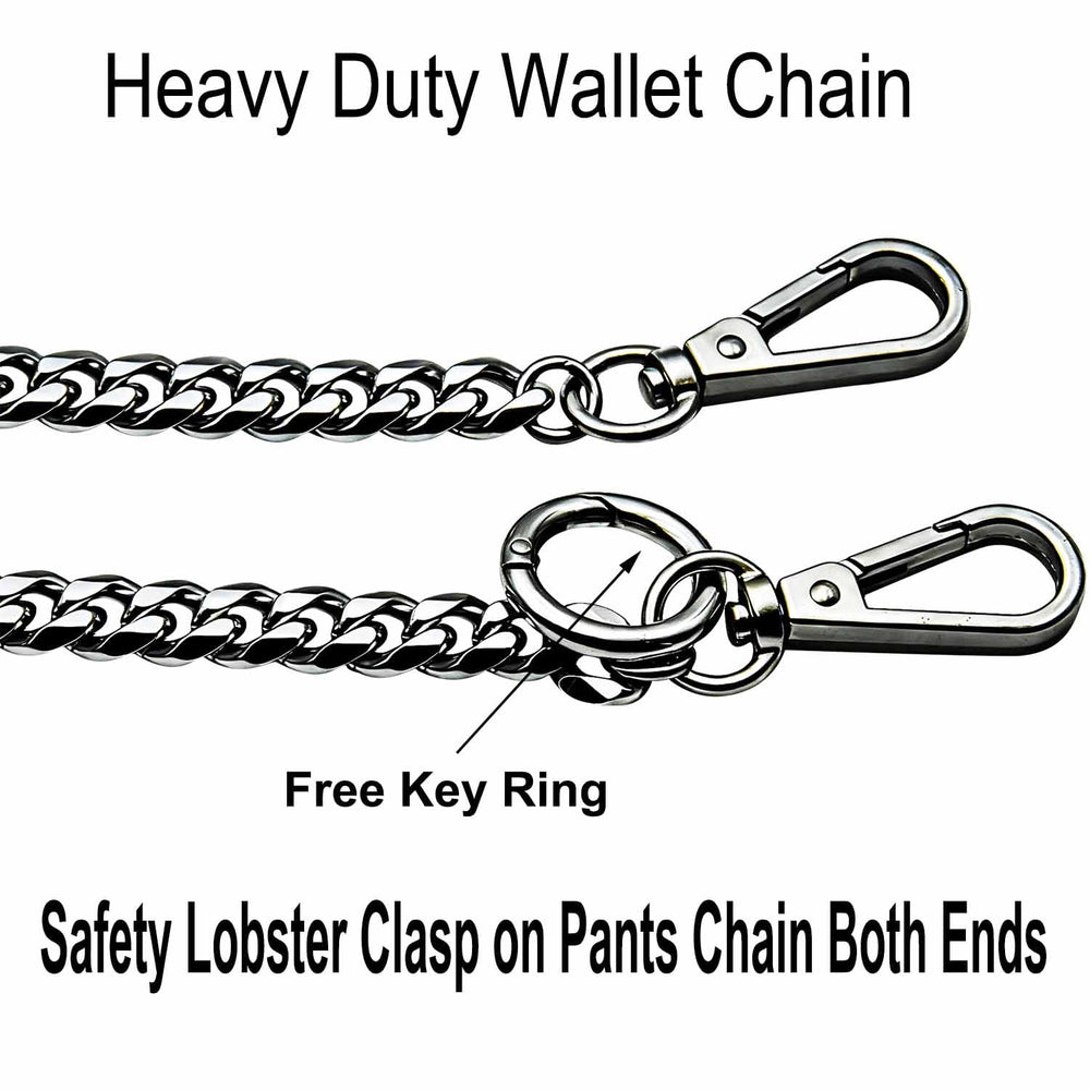 Liangery wallet chain long 23.62 inches shown alongside jeans for versatile daily wear.