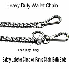 Liangery wallet chain long 23.62 inches shown alongside jeans for versatile daily wear.