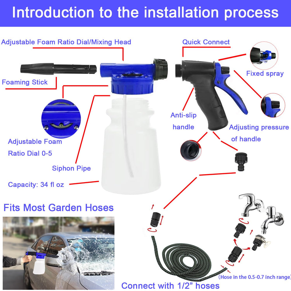 LIANXIN long-handle car wash brush reaching difficult areas