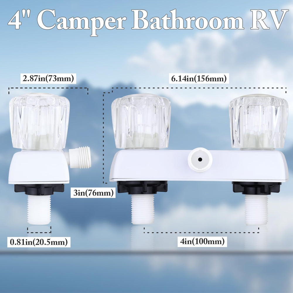 Liberflow dual acrylic knobs close-up showing easy temperature control.